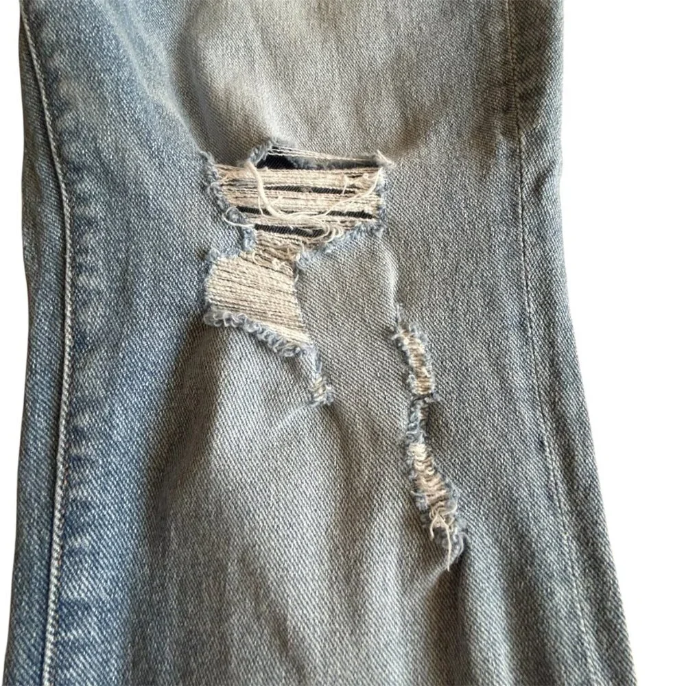 Seven7 Jeans Size 8 Light Wash Distressed Mid Rise Stretch Denim - Picture 6 of 13